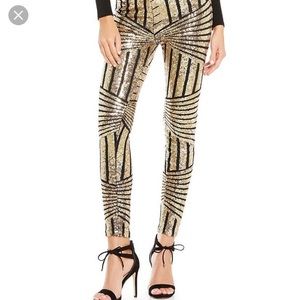 Gianni Bini Black / Gold Sequin Pant / Legging